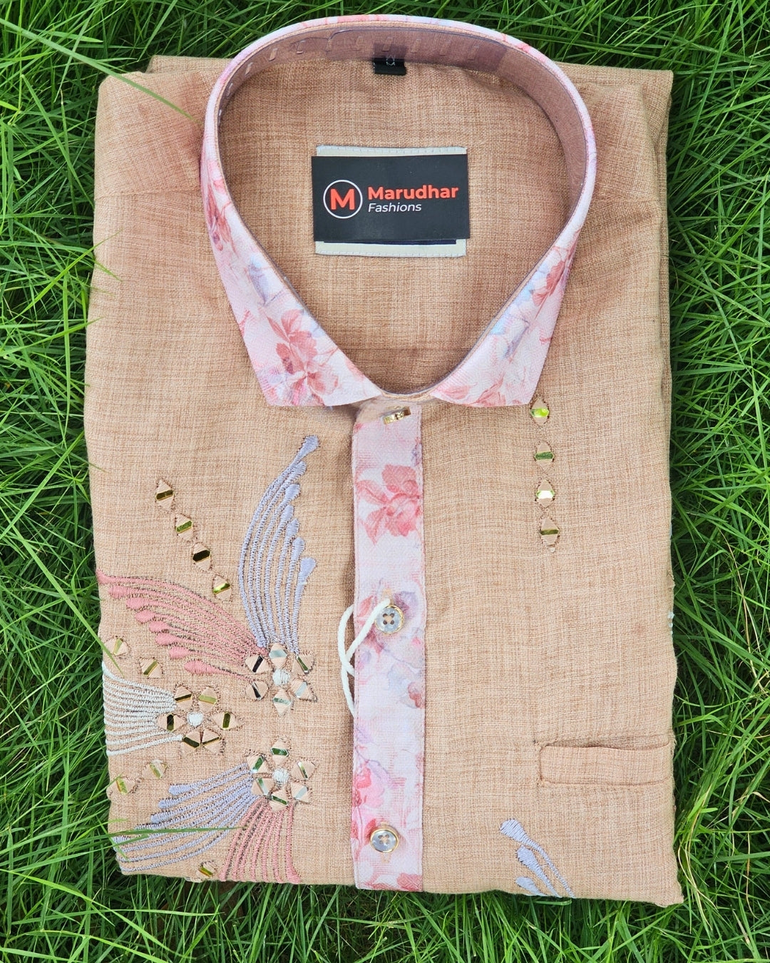 Jethalal Style Embroidered Shirt