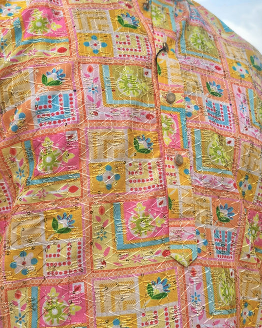 Vibrant Patchwork Kurta - Handcrafted Traditional Elegance