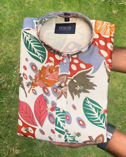 Autumn Kurta - Nature-Inspired Floral Print