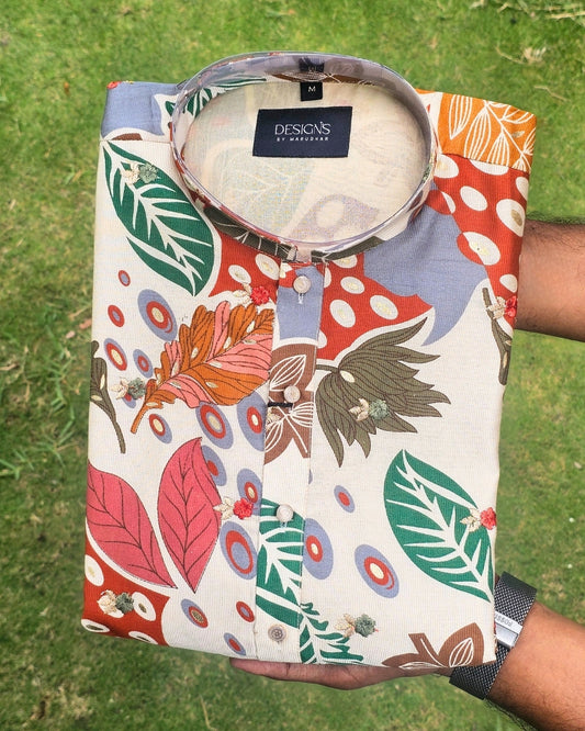 Autumn Kurta - Nature-Inspired Floral Print