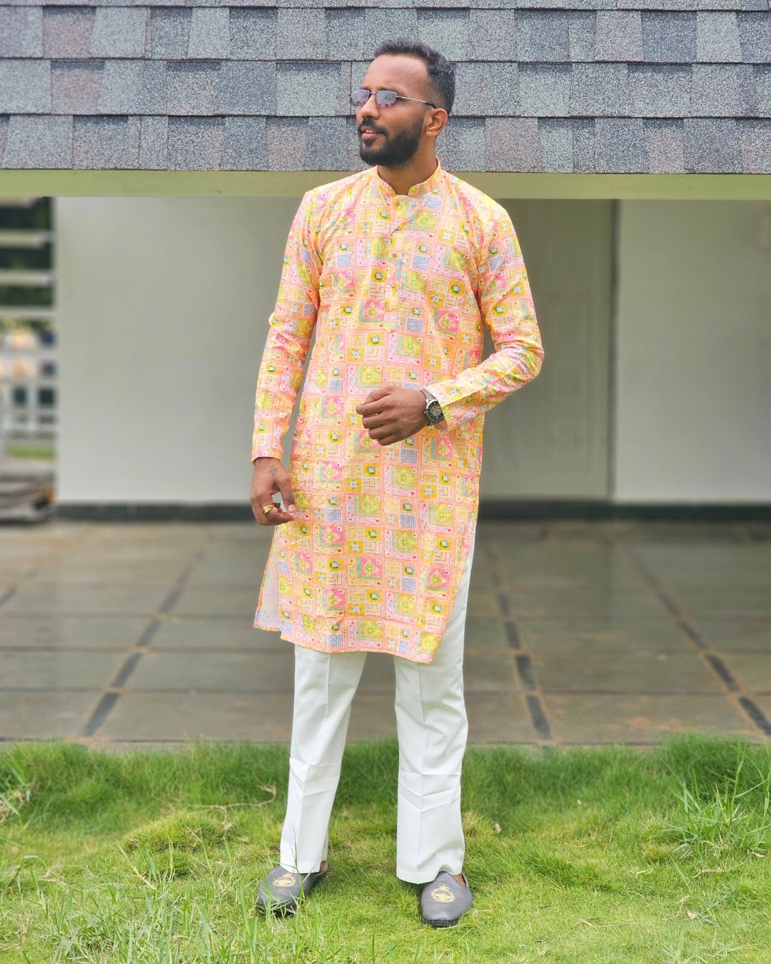 Vibrant Patchwork Kurta - Handcrafted Traditional Elegance