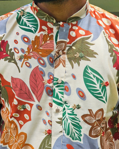 Autumn Kurta - Nature-Inspired Floral Print
