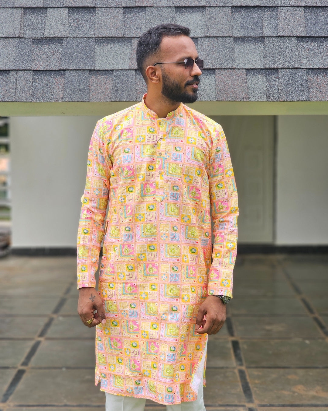 Vibrant Patchwork Kurta - Handcrafted Traditional Elegance