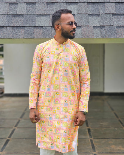 Vibrant Patchwork Kurta - Handcrafted Traditional Elegance