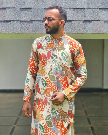 Autumn Kurta - Nature-Inspired Floral Print