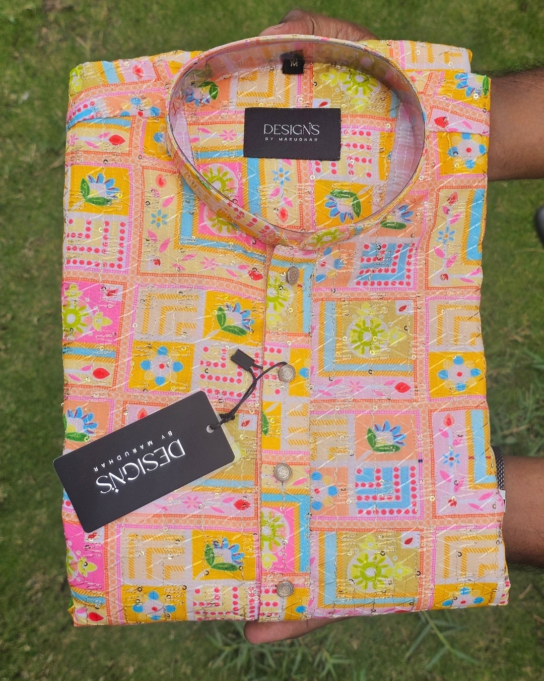 Vibrant Patchwork Kurta - Handcrafted Traditional Elegance