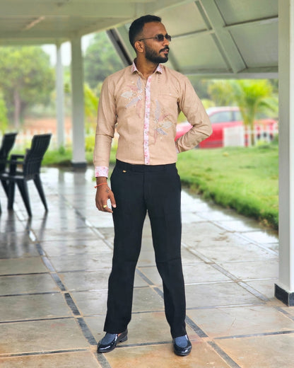 Jethalal Style Embroidered Shirt