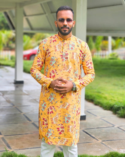 Royal Elephant Print Kurta