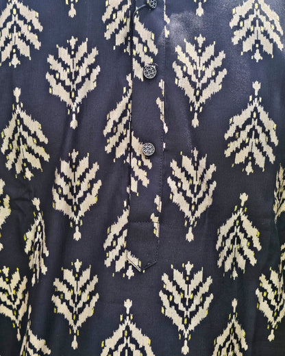 Midnight Botanical Printed Kurta
