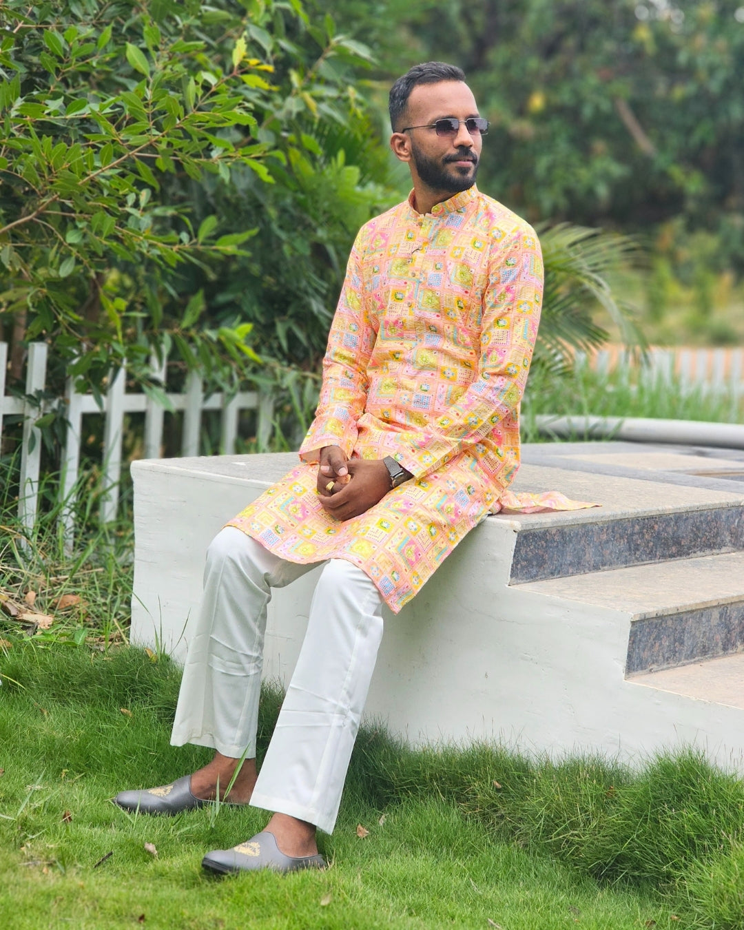 Vibrant Patchwork Kurta - Handcrafted Traditional Elegance